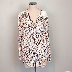 Anthropologie Fig and Flower Blouse Size L